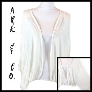 Ark & Co Eggshell Dolman Sleeve Light Cardigan L